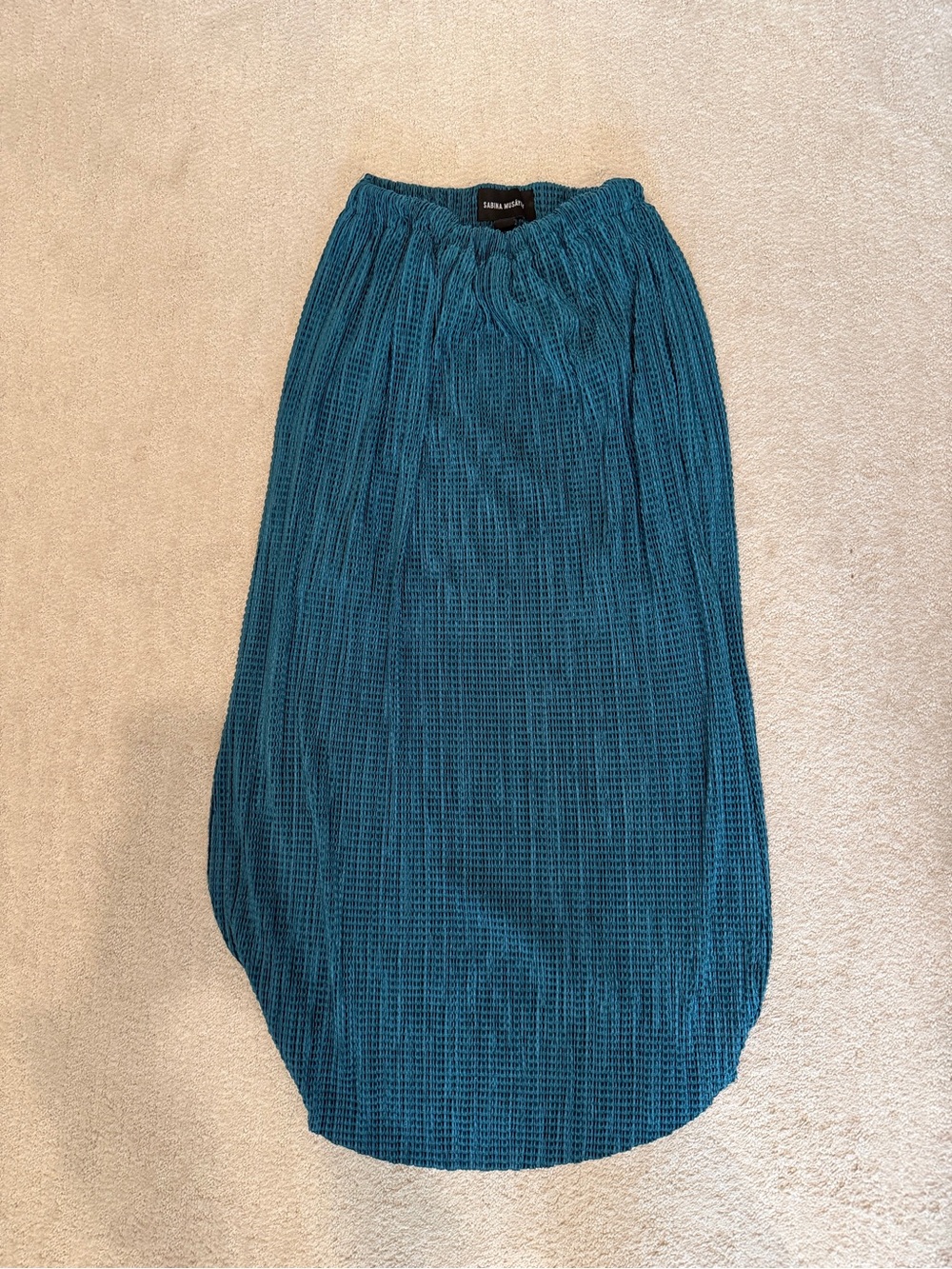 Sabina musayev Teal Pleated Midi Skirt